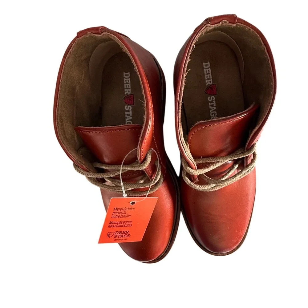 Deer Stags Ballard Red‎ Leather Chukka Boots Kids Size 11M